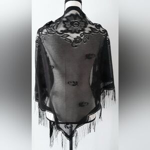 Elegant Black Lace Shawl
